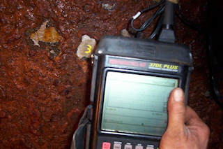ultrasonic metal thickness tool used by Iron Mountain Water Services, Glen, NH